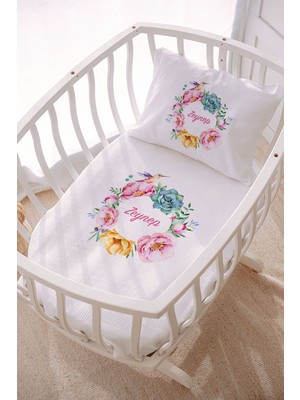 Lilabio Isme Özel 70X120 Park Yatak ve Anne Yanı Pike Seti Çiçek