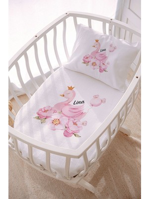 Lilabio Isme Özel 70X120 Park Yatak ve Anne Yanı Pike Seti Kuğu