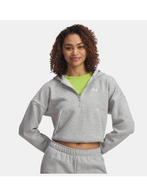 Under Armour Kadın UA Rival Fleece Piped Yarım Fermuarlı Kapüşonlu Sweatshirt