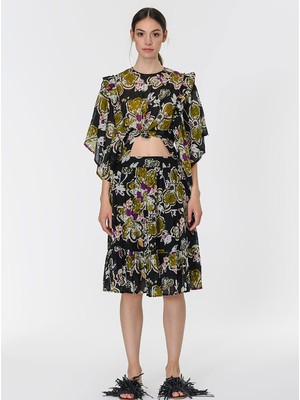 ROMAN Desenli Volanlı Renkli Etek Standart Renk Y1967124_089