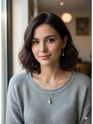 925 Ayar Papatya Silver Kardan Adam Kolye Küpe Set.inci Kardan Adam Set.rose.gold.rodaj