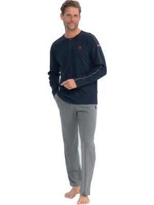 U.s. Polo Assn. Erkek Uzun Kollu Yuvarlak Yaka Penye Eşofman Pijama Takımı S25836