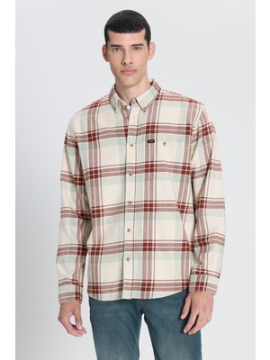 Lee L6616720543 Ekru Erkek Çift Cepli Oduncu Gömleği