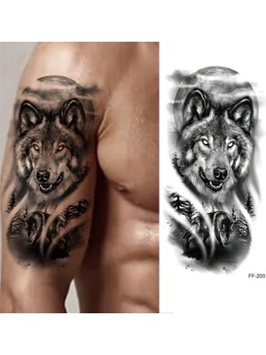 Geçici Kurt Model Dövme Tattoo Sticker