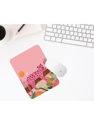 Hediye Labs Pembe Leopar Desenli Baskılı Mouse Pad
