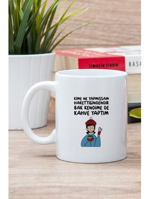 Beyaz Yazılı Kupa Bardak