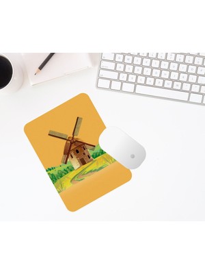 Hediye Labs Rüzgar Değirmeni Bilek Destekli Dikdörtgen Mousepad