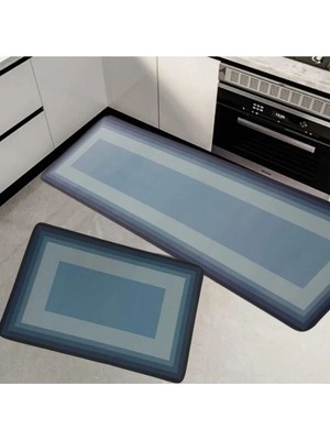 2 Adetl Mutfak Paspası Su Emici Banyo Paspası Kaymaz Tabanlı 156X38 cm Takım 38X58 cm A-61
