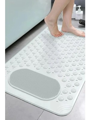 2 Adet Masajlı Vantuzlu Banyo Paspası & Kaydırmaz Zemin Duşakabin Paspası 36X70 cm A-162