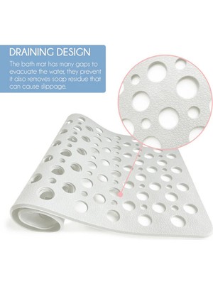 2 Adet Küvet Paspası Vantuzlu Dikdörtgen Duşa Kabin Banyo Duş Kaydırmazı 33X66 cm Beyaz A-141