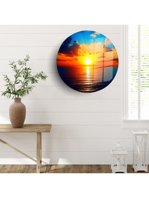 Glitglass Gün Doğarken: Doğanın Uyanışı Cam Tablo”