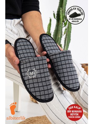 Albishoes Erkek Ev Terliği Misafir Terliği Çeyiz Bohça Terliği Damat Terliği Kışlık Erkek Ev Terlik