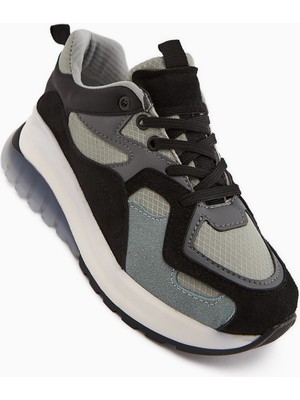 Limoya Klara Siyah Süet Yüksek Tabanlı Kadın Sneaker