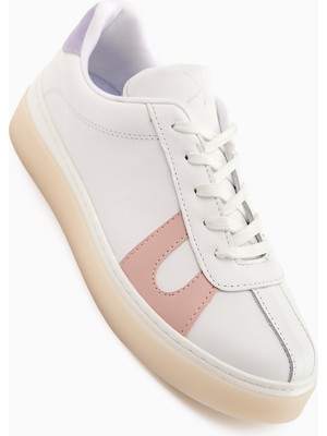 Limoya Eddie Hakiki Deri Beyaz Pudra Sneaker Kadın Ayakkbı