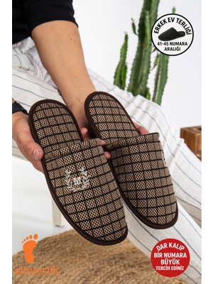 Albishoes Erkek Ev Terliği Misafir Terliği Çeyiz Bohça Terliği Damat Terliği Kışlık Erkek Ev Terlik