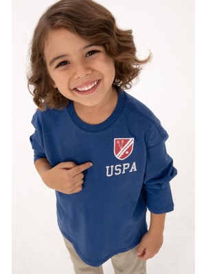 U.S. Polo Assn. Erkek Çocuk Indigo Bisiklet Yaka Kolsuz Sweatshirt Tek Cepli Günlük Kullanım