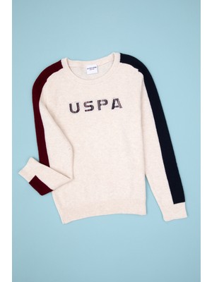 U.S. Polo Assn. Erkek Çocuk Krem Melanj Kazak 50311133-VR159