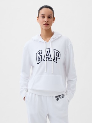 Gap Kadın Beyaz Gap Logo Havlu Kumaş Sweatshirt