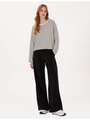 Pierre Cardin Kadın Siyah Loose Fit Kanvas Pantolon 50318198-VR046