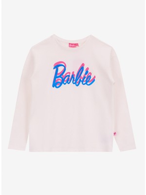 Barbie Baskılı Ekru Kız Çocuk T-Shirt BRB5WG-TST6142