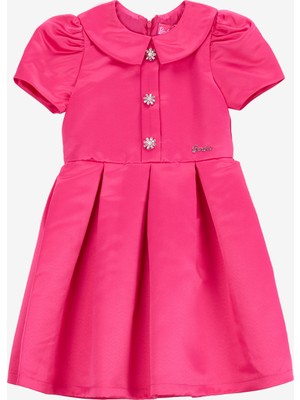 Barbie Düz Pembe Kız Çocuk Abiye Elbise BRB5WG-ELB6089