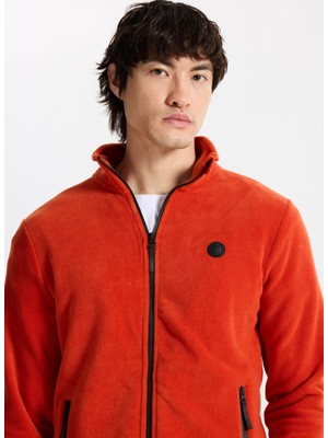 Discovery Expedition D5WM-SWT3301 Kiremit Dik Yaka Basic Düz Erkek Polar Sweatshırt