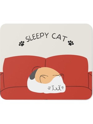 Hediye Labs Uyuyan Kedi Baskılı Mousepad Bskbzr
