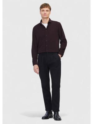 Ramsey Siyah Düz Dokuma Jogging Fit Casual Pamuk Karışımlı Pantolon