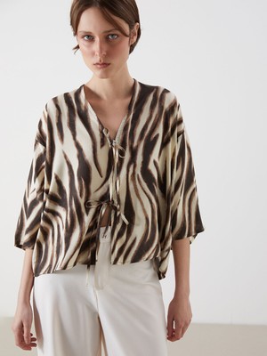 Lc Waikiki Yeni Sezon Şal Yaka Leopar Desenli Oversize Kadın Kimono