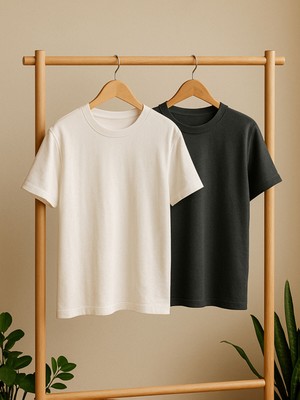 Lc Waikiki Yeni Sezon Bisiklet Yaka Kısa Kollu Erkek Tişört 2'li Paket