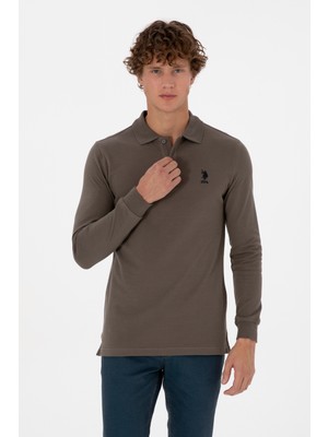 U.S. Polo Assn. Erkek Regular Fit Polo Yaka Vizon Basic Sweatshirt 50307757-VR052