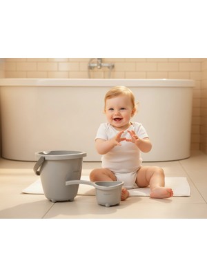 Babyjem Elegant Kova & Maşrapa Set Gri