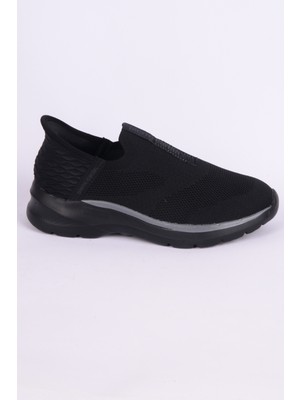 Pierre Cardin 10061 Fileli Rahat Taban Bağcıksız Esnek Hafif Yüksek Taban Rahat Siyah Günlük Kadın Spor Ayakkabı