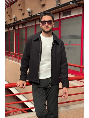 İnpool Erkek, Standart-Fit, Fermuar Detaylı, Gömlek Yaka, Kaşe Ceket 626