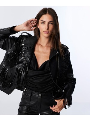 Twist DERİ GÖRÜNÜMLÜ PÜSKÜLLÜ BIKER MONT TW6250012258001