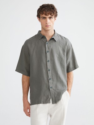 Lc Waikiki Yeni Sezon Regular Fit Kısa Kollu %100 Keten Erkek Gömlek