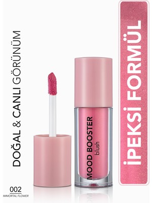 Mood Booster Doğal Görünüm Veren Yoğun Pigmentli Likit Allık (002 Immortal Flower) 8682536043717