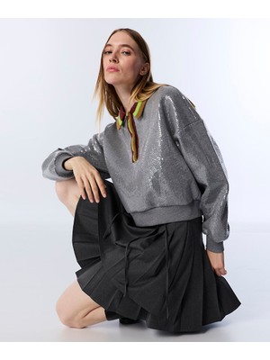 Twist PAYETLİ KONTRAST YAKA SWEATSHIRT TW6250091046036