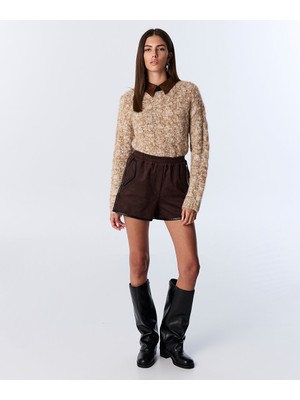 Twist Süet Görünümlü Mini Şort TW6250013004074