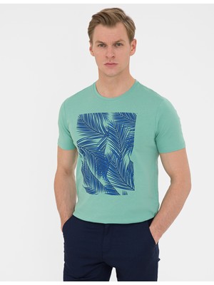 Pierre Cardin Erkek Çağla Slim Fit Bisiklet Yaka T-Shirt 50241487-VR016