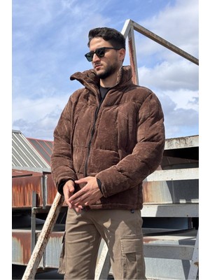 İnpool Çıkarılabilir Kapüşonlu, Kadife Kumaş, Dik Yaka, Soğuğa Karşı Dayanıklı, Şişme Mont 2484