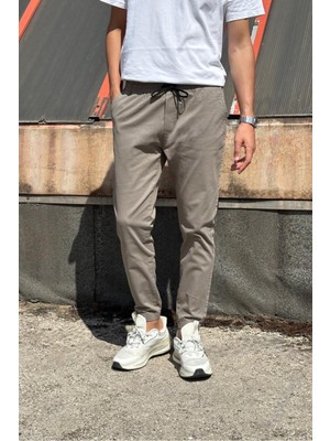 İnpool Erkek, Bel ve Paça Lastikli, Hi-Quality, Gabardin Dokuma, Pamuklu, Jogger Pantolon 270-2