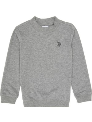 U.S. Polo Assn. Erkek Çocuk Gri Melanj Basic Bisiklet Yaka Sweatshirt 50314971-VR086