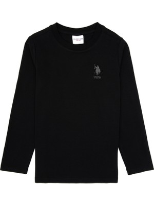 U.S. Polo Assn. Erkek Çocuk Siyah Basic Bisiklet Yaka Sweatshirt 50314002-VR046