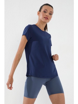Tommy Life İndigo Basic Kısa Kol Standart Kalıp O Yaka Kadın T-Shirt - 97144