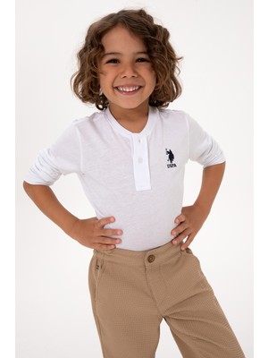 U.S. Polo Assn. Erkek Çocuk Ekru Bisiklet Yaka Sweatshirt 50314909-VR013