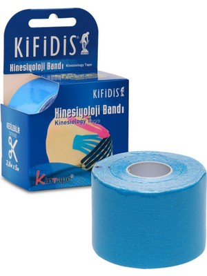 Kifidis Kinesiyoloji Bandı Kesileilir 3,8 cm x 5 M Mavi / Blue