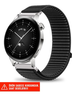 Huawei Watch Gt / Gt2 / Gt3 Elegant 42MM Uyumlu Hasır Örgü Spor Cırtlı Naylon Kordon 20MM