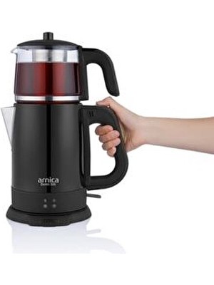 Arnica Çay Makinesi 1.8 L Kapasite Çelik Gövde Siyah Renk Hızlı Demleme Teknolojisi