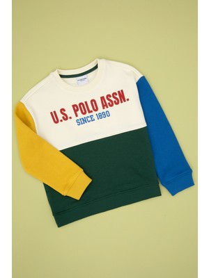 U.S. Polo Assn. Erkek Çocuk Koyu Yeşil Bisiklet Yaka Sweatshirt 50316494-VR079